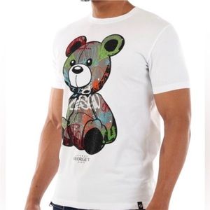 Avenue George V Paris T-shirt Bear with Baroque Street White Size XL New w/Tag